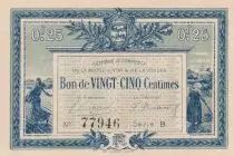 France 25 Cents - Chamber of Commerce - La Roche-sur-Yon - Serie B - 1916