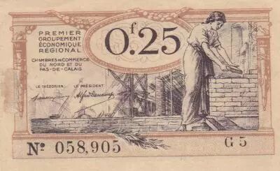 France 25 Cents - Chamber of Commerce of Nord and Pas-De-Calais - Serial G.5