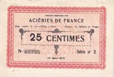 France 25 Cents - Compagnie de B�thune - 01-03-1917 - S�rie 2