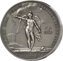 France 25 Euros Haut Relief Argent - 2 Oz Benjamin Franklin 2025