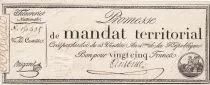 France 25 Francs - Mandat Territorial sans série - 28 Ventose An IV (18.03.1796) - TTB