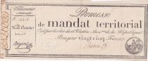 France 25 Francs - Territorial mandate with serial 13 - 28 Ventose An IV (18.03.1796) - VF