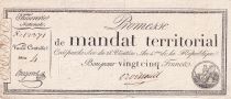 France 25 Francs - Territorial mandate with serial 4 - 28 Ventose An IV (18.03.1796) - VF
