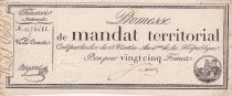 France 25 Francs - Territorial mandate without serial - 28 Ventose An IV (18.03.1796) - VF
