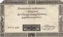 France 25 Livres - Black print - 06-06-1793 - Sign. Jame - Serial 2957