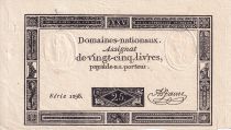 France 25 Livres - Figures standing on the border - 06-06-1793 - XF - Sign. A. Jame