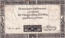France 25 Livres- Black print - 06-06-1793 - Sign. Jame - Serial 3660 - L.168