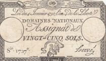 France 25 Sols - Coq - 04-01-1792 - Sign. Hervé - Serial 1727
