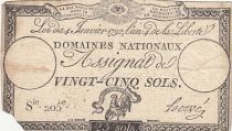 France 25 Sols - Coq - 04-01-1792 - Sign. Hervé - Serial 205