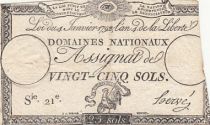 France 25 Sols - Coq - 04-01-1792 - Sign. Hervé - Serial 21