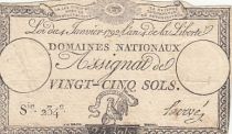 France 25 Sols - Coq - 04-01-1792 - Sign. Hervé - Serial 234