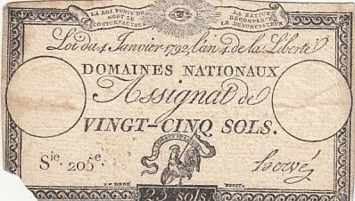 France 25 Sols - Coq - 04-01-1792 - Sign. Herv - Srie 205