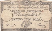 France 25 Sols - Coq - 04-01-1792 - Sign. Hervé - Série 401e