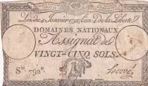 France 25 Sols - Coq - 04-01-1792 - Sign. Herv&eacute; - S&eacute;rie 792