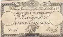France 25 Sols - Coq - 04-01-1792 - Sign. Herv&eacute; - S&eacute;ries 55