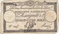 France 25 Sols - Rooster - 04-01-1792 - Sign. Herv&eacute; - Serial 709