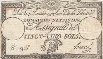 France 25 Sols - Rooster - 04-01-1792 - Sign. Hervé - Serial 925