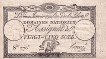 France 25 Sols - Rooster and eye (04-01-1792) - AU - Sign. Hervé