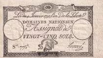 France 25 Sols - Rooster and eye (04-01-1792) - AU - Sign. Herv&eacute;