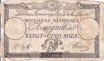 France 25 Sols - Rooster and eye (04-01-1792) - F - Sign. Hervé