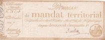 France 250 Francs - Territorial mandate with serial 7 - 1796 - VF