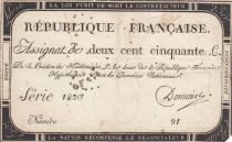 France 250 Livres - 7 Vendémiaire An II - 1793 - Sign. Domain - Serial 1820