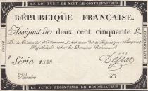 France 250 Livres - 7 Vendemiaire An II - 28.9.1793 - Sign. Dejian - Serial 1558