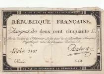 France 250 Livres - 7 Vendemiaire An II - 28.9.1793 - Sign. Dubos
