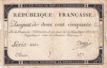 France 250 Livres - 7 Vendemiaire An II - 28.9.1793 - VG to F - Sign. Ougé