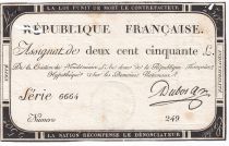 France 250 Livres 7 Vendemiaire An II - 28.9.1793 - Sign.  Dubosc - VG to F