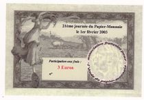 France 3 euros - 21th day of the Papier-Monnaie - 2003