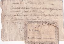 France 3 Livres - Révolution Française - Sans-Culotte - 10 mars 1793 (An II)