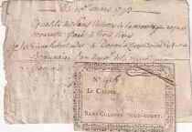 France 3 Livres - R&eacute;volution Fran&ccedil;aise - Sans-Culotte - 10 mars 1793 (An II)