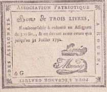 France 3 Livres - Rouen - 1792