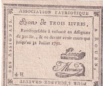 France 3 Livres - Rouen - 1792