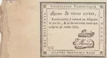 France 3 Livres - Seine-inférieure - Rouen - Patriotic association - 31-07-1792