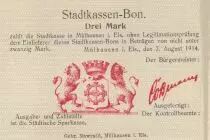 France 3 Marks Mulhouse Not issued - 03-08-1914 - WWI