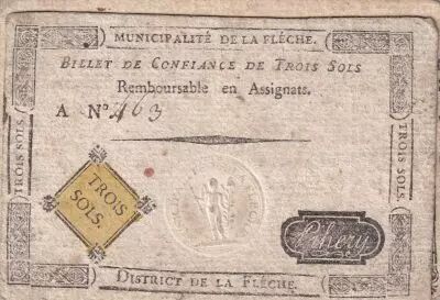 France 3 Sols - Sarthe - Municipalit� de la Fl�che - S�rie A - 1791