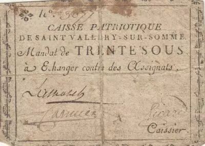 France 30 sous - Somme - Patriotic fund of Saint Vallery sur Somme - ND