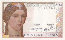 France 300 Francs - Ceres and Mercury - 1939 - Letter U - P.87