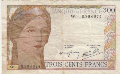 France 300 Francs C�r�s - 24-11-1938 - S�rie rare: W
