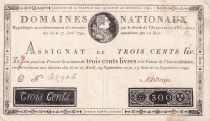 France 300 Livres Bust of Louis XVI  - 19-06 and 12-09-1791 - Serial C - Signature Schveizer