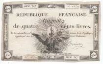 France 400 Livres 21-11-1792 - Sign. Benoist Serial 347 - VF