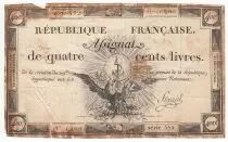 France 400 Livres 21-11-1792 - Sign. Fleuriel Serial 572 - F+
