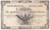 France 400 Livres 21-11-1792 - Sign. Rousseau Serial 1586 - VF