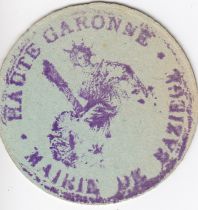 France 5 cent. Baziège Bon de mairie