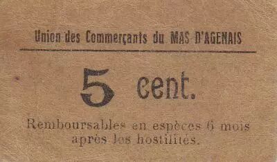 France 5 cent. Le Mas d\'Agenais Union des Commer�ants