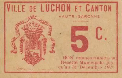 France 5 cent. Luchon City