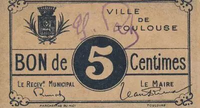 France 5 cent. Toulouse City