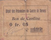 France 5 Centimes - Bon de cantine - Dépôt des prisonniers de guerre de Nevers